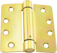 Hager - 4" Wide x 4" High Standard Weight Ball Bearing Residential Hinge - Round Edge, Steel, Zinc Finish - Industrial Tool & Supply