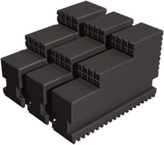 Samchully - 10" Max Chuck Diam Compatibility, Steel Serrated Hard Lathe Top Jaws - 2 Steps, 26mm Wide x 104mm Long x 84mm High - Industrial Tool & Supply