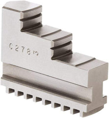 Samchully - 7-1/2" Max Chuck Diam Compatibility, Steel Square Serrated Hard Lathe Top Jaws - 2 Steps, 22mm Wide x 75mm Long x 55.5mm High - Industrial Tool & Supply