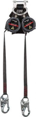 Miller - 6' Long, 420 Lb Capacity, Spectra Webbing Fall Limiter - Steel Locking Snap Hook Connector, Aluminum Carabiner Connector with Integral Shock Pack, Black - Industrial Tool & Supply