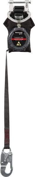 Miller - 12' Long, 420 Lb Capacity, Spectra Webbing Fall Limiter - Aluminum Locking Snap Hook Connector, Aluminum Carabiner Connector with Integral Shock Pack, Black - Industrial Tool & Supply