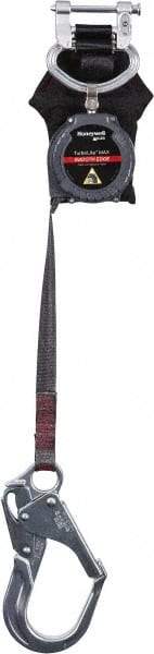 Miller - 12' Long, 420 Lb Capacity, Spectra Webbing Fall Limiter - Aluminum Locking Rebar Hook Connector, Aluminum Carabiner Connector with Integral Shock Pack, Black - Industrial Tool & Supply