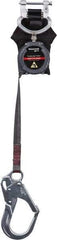 Miller - 12' Long, 420 Lb Capacity, Spectra Webbing Fall Limiter - Aluminum Locking Rebar Hook Connector, Aluminum Carabiner Connector with Integral Shock Pack, Black - Industrial Tool & Supply