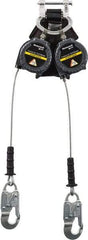 Miller - 6' Long, 420 Lb Capacity, Galvanized Steel Cable Fall Limiter - Aluminum Locking Snap Hook Connector, Aluminum Carabiner Connector with Integral Shock Pack - Industrial Tool & Supply
