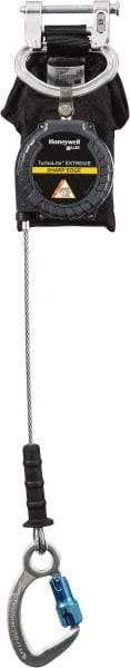 Miller - 6' Long, 420 Lb Capacity, Galvanized Steel Cable Fall Limiter - Aluminum Captive Eye Carabiner Connection, Aluminum Carabiner Connector with Integral Shock Pack - Industrial Tool & Supply