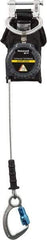 Miller - 6' Long, 420 Lb Capacity, Galvanized Steel Cable Fall Limiter - Aluminum Captive Eye Carabiner Connection, Aluminum Carabiner Connector with Integral Shock Pack - Industrial Tool & Supply
