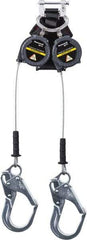 Miller - 6' Long, 420 Lb Capacity, Galvanized Steel Cable Fall Limiter - Aluminum Locking Rebar Hook Connector, Aluminum Carabiner Connector with Integral Shock Pack - Industrial Tool & Supply