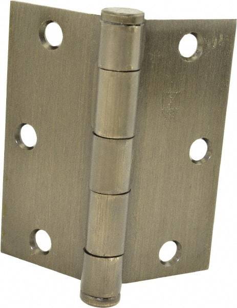 Hager - 3-1/2" Long x 3-1/2" Wide x 0.062" Thick, Steel Full Mortise Hinge - Oil Rubbed Bronze Finish, 5 Knuckles - Industrial Tool & Supply