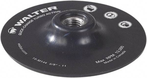 WALTER Surface Technologies - 5" Diam Quick-Change Disc Backing Pad - 12,200 RPM - Industrial Tool & Supply