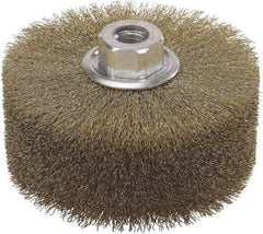 WALTER Surface Technologies - 4-1/2" OD, 5/8-11 Arbor Hole, Crimped Steel Wheel Brush - 2" Face Width, 1" Trim Length, 0.01" Filament Diam, 4,000 RPM - Industrial Tool & Supply