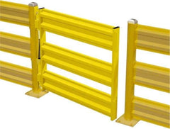 Steel King - Steel Self Closing Rail Safety Gate - Fits 48" Clear Opening, 43-3/4" Wide x 39" Door Height, 103 Lb, Safety Yellow - Industrial Tool & Supply