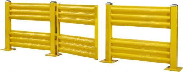 Steel King - Steel Self Closing Rail Safety Gate - Fits 48" Clear Opening, 43-3/4" Wide x 39" Door Height, 100 Lb, Safety Yellow - Industrial Tool & Supply