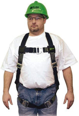 Miller - 400 Lb Capacity, Size Universal, Full Body Welders Safety Harness - Kevlar, Quick Connect Leg Strap, Quick Connect Chest Strap, Black - Industrial Tool & Supply