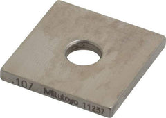 Mitutoyo - 0.107" Square Steel Gage Block - Accuracy Grade 0, Includes Certificate of Inspection - Industrial Tool & Supply