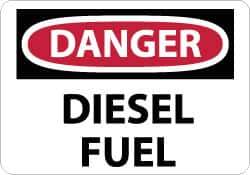 NMC - "Danger - Diesel Fuel", 10" Long x 14" Wide, Rigid Plastic Safety Sign - Rectangle, 0.05" Thick, Use for Hazardous Materials - Industrial Tool & Supply