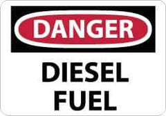 NMC - "Danger - Diesel Fuel", 10" Long x 14" Wide, Rigid Plastic Safety Sign - Rectangle, 0.05" Thick, Use for Hazardous Materials - Industrial Tool & Supply