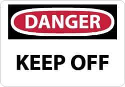NMC - "Danger - Keep Off", 10" Long x 14" Wide, Rigid Plastic Safety Sign - Rectangle, 0.05" Thick, Use for Hazardous Materials - Industrial Tool & Supply