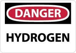 NMC - "Danger - Hydrogen", 10" Long x 14" Wide, Aluminum Safety Sign - Rectangle, 0.04" Thick, Use for Hazardous Materials - Industrial Tool & Supply