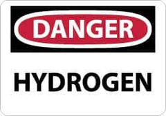 NMC - "Danger - Hydrogen", 10" Long x 14" Wide, Rigid Plastic Safety Sign - Rectangle, 0.05" Thick, Use for Hazardous Materials - Industrial Tool & Supply