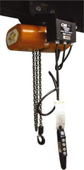 CM - 3 Ton Capacity, 5.5 FPM Lift Speed, 115 Volt, Hoist with Motorized Trolley - 1 Output hp, 20' Max Lift, 30-1/8" Min Headroom, 3 Chains - Industrial Tool & Supply