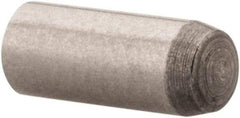 Made in USA - 2mm Diam x 5mm Pin Length 416 Stainless Steel Precision Dowel Pin - C 36-42 Hardness, 1 Beveled & 1 Rounded End - Industrial Tool & Supply