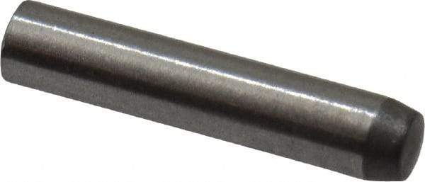 Made in USA - 2mm Diam x 10mm Pin Length 416 Stainless Steel Precision Dowel Pin - C 36-42 Hardness, 1 Beveled & 1 Rounded End - Industrial Tool & Supply