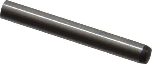 Made in USA - 2mm Diam x 16mm Pin Length 416 Stainless Steel Precision Dowel Pin - C 36-42 Hardness, 1 Beveled & 1 Rounded End - Industrial Tool & Supply