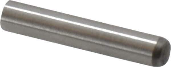 Made in USA - 2.5mm Diam x 14mm Pin Length 416 Stainless Steel Precision Dowel Pin - C 36-42 Hardness, 1 Beveled & 1 Rounded End - Industrial Tool & Supply
