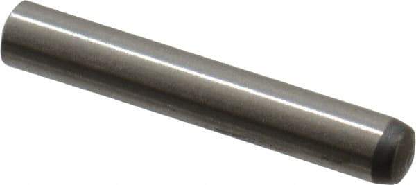 Made in USA - 2.5mm Diam x 16mm Pin Length 416 Stainless Steel Precision Dowel Pin - C 36-42 Hardness, 1 Beveled & 1 Rounded End - Industrial Tool & Supply