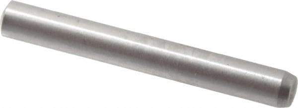 Made in USA - 2.5mm Diam x 20mm Pin Length 416 Stainless Steel Precision Dowel Pin - C 36-42 Hardness, 1 Beveled & 1 Rounded End - Industrial Tool & Supply