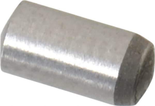 Made in USA - 3mm Diam x 6mm Pin Length 416 Stainless Steel Precision Dowel Pin - C 36-42 Hardness, 1 Beveled & 1 Rounded End - Industrial Tool & Supply