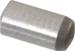 Made in USA - 3mm Diam x 6mm Pin Length 416 Stainless Steel Precision Dowel Pin - C 36-42 Hardness, 1 Beveled & 1 Rounded End - Industrial Tool & Supply