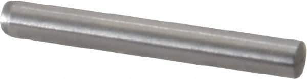 Made in USA - 3mm Diam x 24mm Pin Length 416 Stainless Steel Precision Dowel Pin - C 36-42 Hardness, 1 Beveled & 1 Rounded End - Industrial Tool & Supply