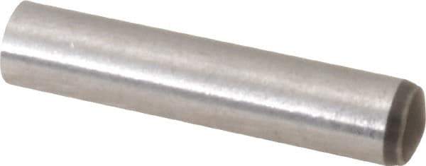 Made in USA - 4mm Diam x 20mm Pin Length 416 Stainless Steel Precision Dowel Pin - C 36-42 Hardness, 1 Beveled & 1 Rounded End - Industrial Tool & Supply