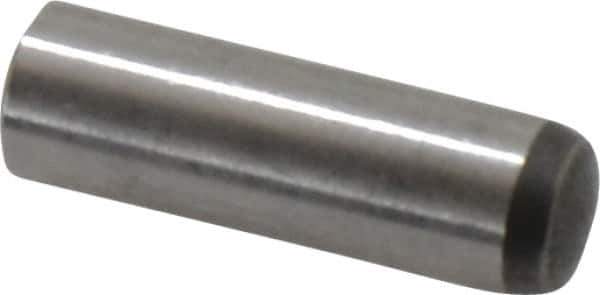 Made in USA - 6mm Diam x 20mm Pin Length 416 Stainless Steel Precision Dowel Pin - C 36-42 Hardness, 1 Beveled & 1 Rounded End - Industrial Tool & Supply