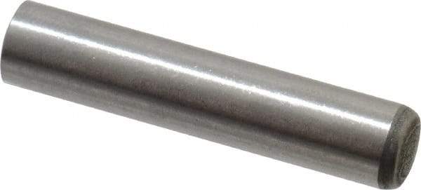 Made in USA - 6mm Diam x 30mm Pin Length 416 Stainless Steel Precision Dowel Pin - C 36-42 Hardness, 1 Beveled & 1 Rounded End - Industrial Tool & Supply