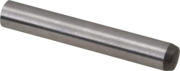 Made in USA - 6mm Diam x 40mm Pin Length 416 Stainless Steel Precision Dowel Pin - C 36-42 Hardness, 1 Beveled & 1 Rounded End - Industrial Tool & Supply