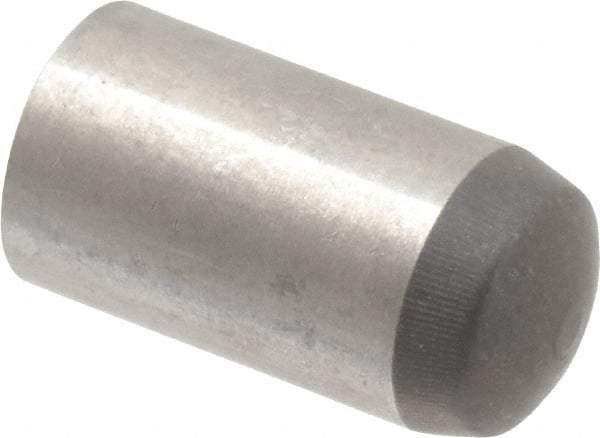 Made in USA - 8mm Diam x 16mm Pin Length 416 Stainless Steel Precision Dowel Pin - C 36-42 Hardness, 1 Beveled & 1 Rounded End - Industrial Tool & Supply