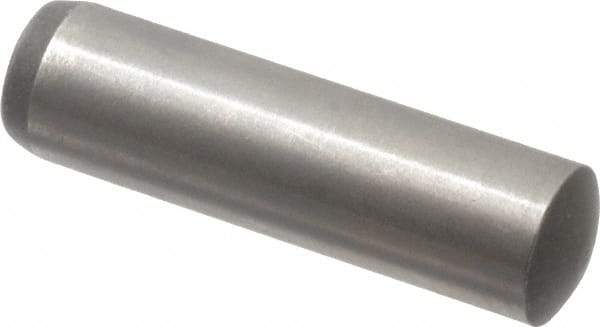 Made in USA - 8mm Diam x 30mm Pin Length 416 Stainless Steel Precision Dowel Pin - C 36-42 Hardness, 1 Beveled & 1 Rounded End - Industrial Tool & Supply