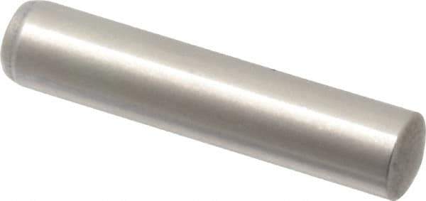 Made in USA - 8mm Diam x 40mm Pin Length 416 Stainless Steel Precision Dowel Pin - C 36-42 Hardness, 1 Beveled & 1 Rounded End - Industrial Tool & Supply