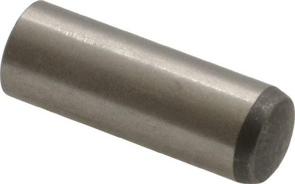 Made in USA - 10mm Diam x 30mm Pin Length 416 Stainless Steel Precision Dowel Pin - C 36-42 Hardness, 1 Beveled & 1 Rounded End - Industrial Tool & Supply