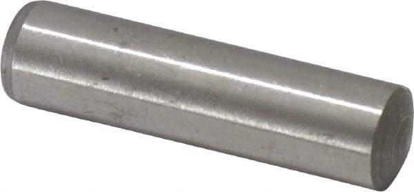 Made in USA - 10mm Diam x 40mm Pin Length 416 Stainless Steel Precision Dowel Pin - C 36-42 Hardness, 1 Beveled & 1 Rounded End - Industrial Tool & Supply