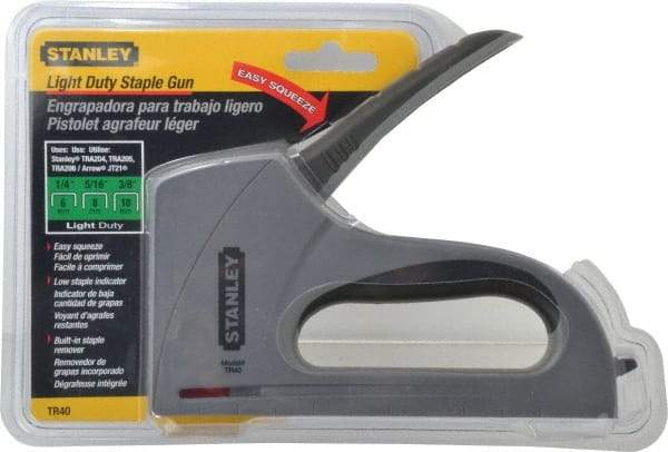 Stanley - Manual Staple Gun - 1/4, 5/16, 3/8" Staples, Silver, Steel - Industrial Tool & Supply