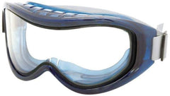 Sellstrom - Size Universal, Clear Polycarbonate Anti-Fog & Scratch Resistant Lens, Safety Goggles - Indirect Vent, Blue Plastic Frame, Over the Glass Style - Industrial Tool & Supply