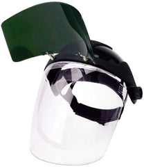 Sellstrom - Nylon Black Ratchet Adjustment, Welding Face Shield & Headgear Set - 12-1/8" Wide x 9" High x 0.06" Thick, Anti-Fog, Clear Window - Industrial Tool & Supply