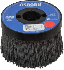 Osborn - 3" 80 Grit Silicon Carbide Crimped Disc Brush - Medium Grade, Plain Hole Connector, 1-1/2" Trim Length, 3/4" Shank Diam, 7/8" Arbor Hole - Industrial Tool & Supply