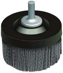 Osborn - 2-1/2" 120 Grit Silicon Carbide Crimped Disc Brush - Fine Grade, Quick Change Connector, 1-3/8" Trim Length, 1/4" Shank Diam - Industrial Tool & Supply
