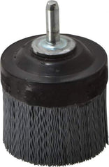 Osborn - 2" 320 Grit Silicon Carbide Crimped Disc Brush - Extra Fine Grade, Quick Change Connector, 1-3/8" Trim Length, 1/4" Shank Diam - Industrial Tool & Supply