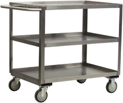 Jamco - 1,200 Lb Capacity, 24" Wide x 18" Long x 39" High Shelf Cart - 3 Shelf, Stainless Steel - Industrial Tool & Supply