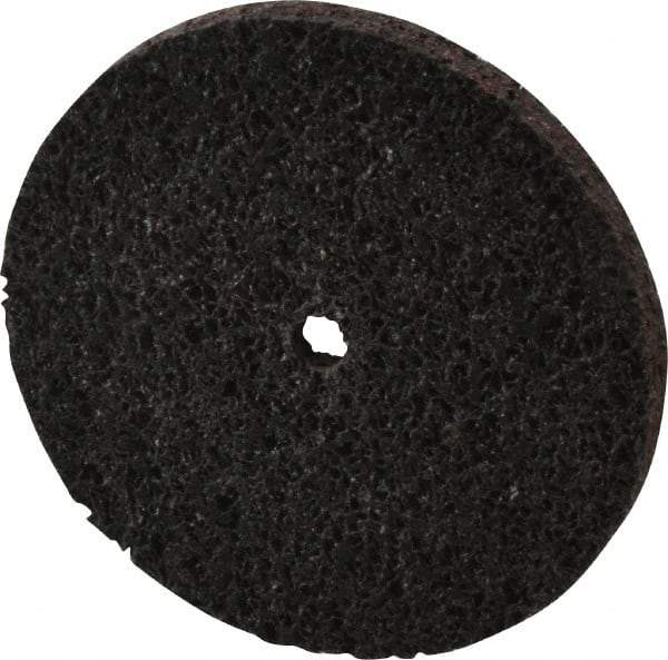 Brite Star - 3" Diam, 1/4" Face Width, 1/4" Center Hole, Medium Grade, Aluminum Oxide Deburring Wheel - Unitized, Soft Density 2 Grade, 12,100 RPM - Industrial Tool & Supply